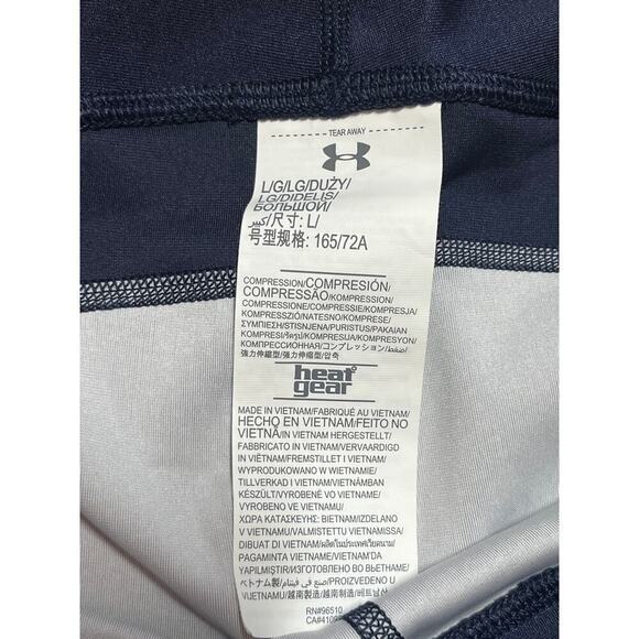 Under Armour Women's Heat Gear Leggings. Blue/Pink. Size Large. Athletic Logo - Picture 6 of 6